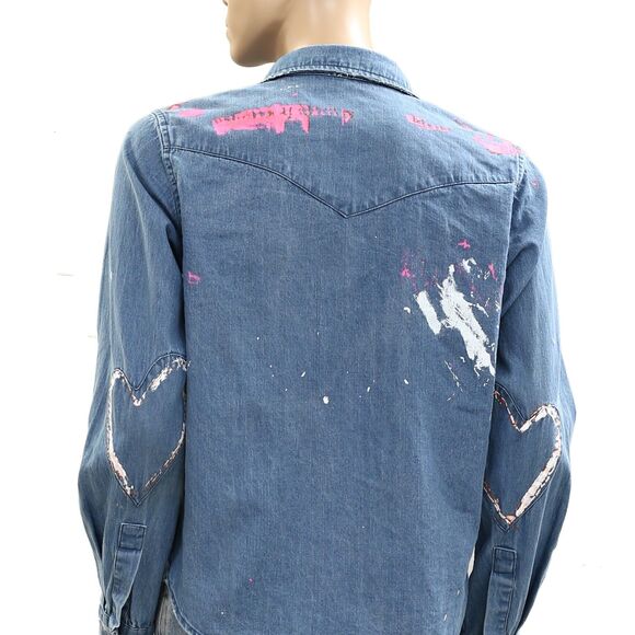 Kerri Rosenthal Pia Western Studio Shirt Top Long Sleeve Printed XS NWD 284549 - Picture 13 of 14